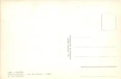 Guadix — Widok jaskiń — Wyd. Pérez Ruiz, nr 1.009 — Rewers