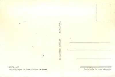 Río Aragón — La Poza y Coll de Ladrones — Wydawnictwo Sicilia Zaragoza — Rewers