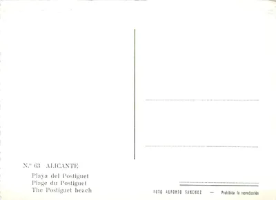 Strand Postiguet — Alicante — Foto Alfonso Sánchez, Nr. 63 — Rückseite
