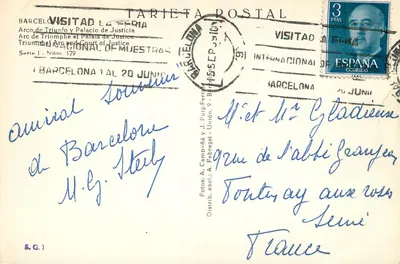 Barcelona — Arc de Triomphe i Pałac Sprawiedliwości — Tarjeta Postal Seria 1 Nr 179 — Rewers