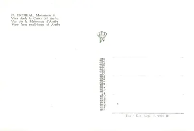 El Escorial — Monastério 8 — Editorial Patrimonio Nacional — Verso