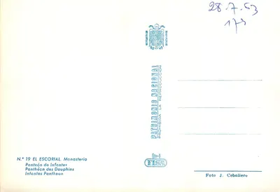 Panteón de los Infantes — Monasterio del Escorial — FISA — Verso