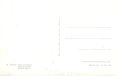Madryt — Plac Oriente — Heliotipia Artística Española, nr 41 — Rewers