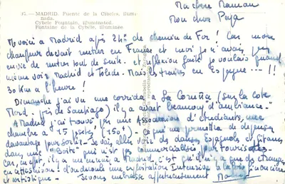 Madryt. Fontanna Cibeles, oświetlona — reprodukcja Garrabilla — Rewers