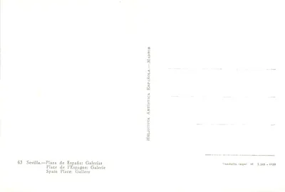 Sevilla — Plac Hiszpański — Galerii — Heliotipia Artística Española, Madryt — Rewers