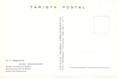 Tarragony — Mosaika z głową Meduzy — Wydawnictwo Muzeum Archeologicznego — Rewers