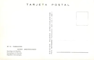Sarcyfik Hipólita — Tarragony — Wydanie Muzeum Archeologicznego — Rewers