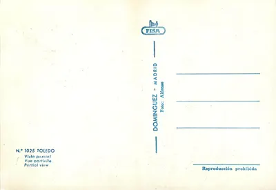 Toledo — Vue partielle — DOMINGUEZ - MADRID — Verso
