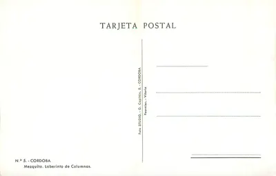 Mezquita — Laberinto de Colunas — Folo Studio, G. Capitán, 8, Vitoria — Verso