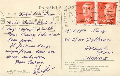 Port Palmy na Majorkach — widok portu i gór — Fotocolor Casa Planas, n°1007 — Rewers