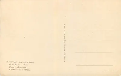 Dziedziniec Lekkości — Reales Alcázares — Heliotipia Artística Española — Rewers