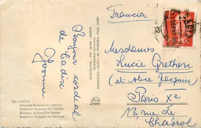Kadiz — Promenade des Marqués de Comillas — Foto-relieve « ALFA » — Rewers