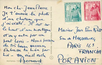 Castelo de Montsant — Mallorca — Editor E. Hausmann, série 2 — Verso
