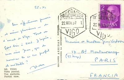 Vigo — Vista parcial — Ediciones Arribas, n°143 — Reverso