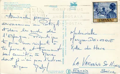 Parque de María Luisa — Fonte dos Leões — Fotocromo Zamacón, série 26 n°15 — Verso
