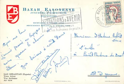 San Sebastián (Hiszpania) — Widok z powietrza — Taller Offset Mercañan, S.A. - BA — Rewers