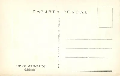Stołowe o wieku milenium — Majorka — wydawca Palma — Rewers