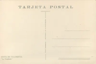 Costa de Valldemosa — La Foradada — Carta Postal — Verso