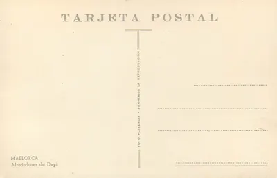 Vista dos arredores de Deyá — Mallorca — editor Alrededores de Deyá — Verso