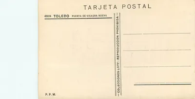 Toledo — Poort van Visagra Nieuw — Collecties Loty — Achterkant