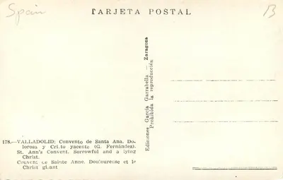 Valladolid — Convento de Santa Ana — Santa Ana e Cristo agonizante (G. Fernández) — Verso