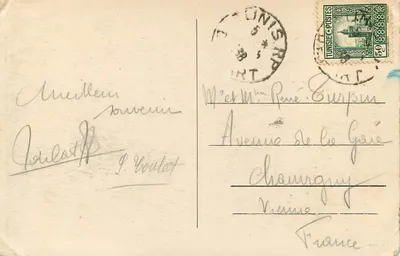 Cartago — Villas Romanas - Casa da Mosaica na Volière — Bilhete postal antigo n°29 — Verso