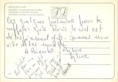 Oazę w Sahary — Tunezja — wydawca Tunisie Lumière, nr 127 — Rewers
