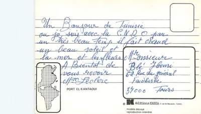Port El-Kantaoui — vista do porto e dos hotéis — edições KAHIA — Verso