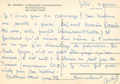 Mahdia — La Skifa Kahla (Wąskie wejście) — Wydawnictwo TANTT, Tunis — Rewers