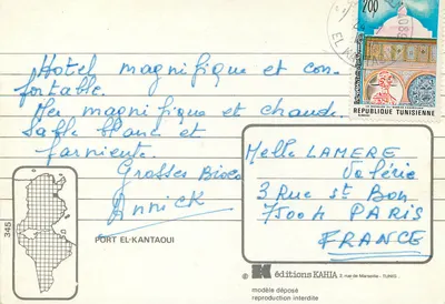 Port El-Kantaoui — Marina com barcos a vela — edições KAHIA — Verso
