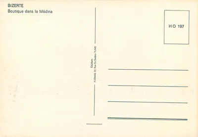 Sklep w medynie — Bizerte — Édichem, seria HO 197 — Rewers