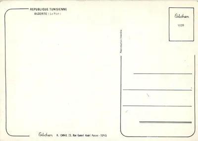 Port Bizerte — widok portu z rybakami — Edichem 1028 — Rewers