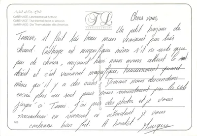 Carthago — Termy Antonina — TUNISIE LUMIÈRE n°469 — Rewers