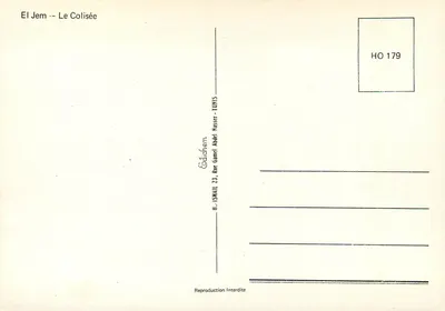 El Jem — Koloseum — Wydawnictwo Abdelchem, nr HO 179 — Rewers