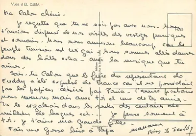 El Djem — Amfiteatr i ruiny rzymskie — Wydawca H. Swaïm, Tunis — Rewers