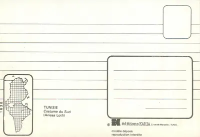 Tunisja — Kostium południowy — Anissa Lotfi — wydawnictwo KAHIA — Rewers