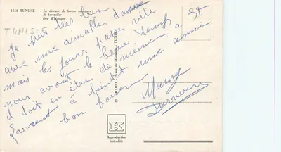 Tunísia — A adivinha — editor KAHIA, n° 1568 — Verso