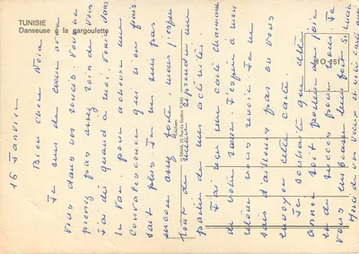 Tancerka z gargoulette — Tunezja — H. SMAIL, 23 Rue Es Sadaka, TUNIS — Rewers