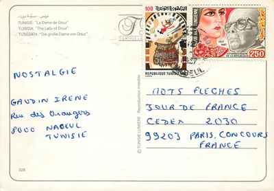 Tunisja — Pani z Douz — Wydawca TUNISIE LUMIERE, nr 028 — Rewers