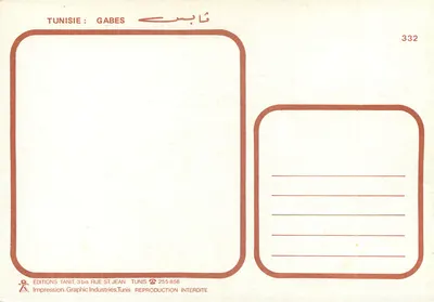 GABES — Landschap met wagens, roze flamingo's en krokodillen — Uitgaven Tanit — Achterkant