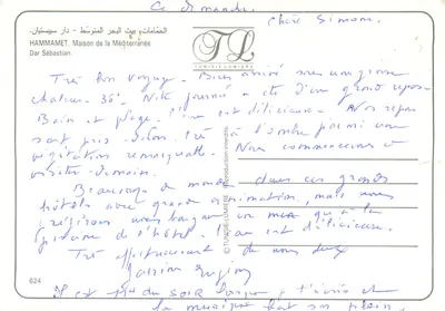 Hammamet — Dom Mediterańczyka — wydawca TUNISIE LUMIÈRE, nr 624 — Rewers