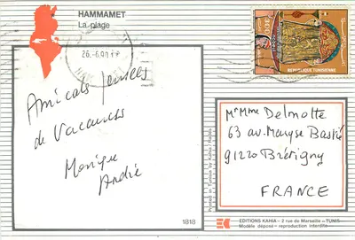 Hammamet — strand — Éditions Kahia, n° 1818 — Achterkant