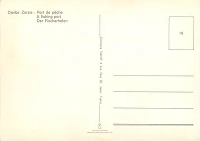 Djerba Zarzis — Port rybacki — Wydawnictwo TANIT, n°18 — Rewers