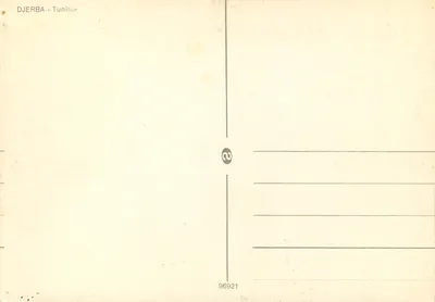 Djerba - Tunezja — widok z białego domu — wydawca S. n° 96921 — Rewers