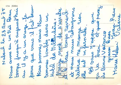 Zachód słońca na ... — Jerba — wydawca KAHIA — Rewers