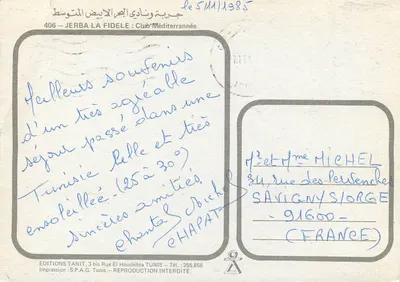 Jerba La Fidèle — Club Méditerranée — Éditions Tanit — Achterkant
