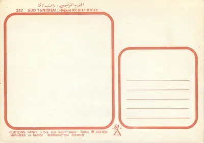 Pejzaż z palmy przy jeziorze — SUD TUNISIEN : Region KEBILI-DOUZ — Éditions Tanit — Rewers