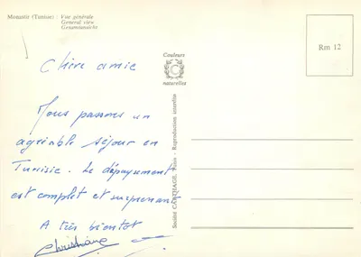 Monastir (Tunísia) — Vista geral — Sociedade CARTHAGE, Tunis — Verso