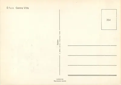 Sfax Centrum Stad — uitgever Édichem, nr. 354 — Achterkant