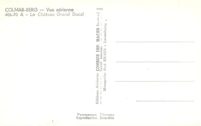 Colmar-Berg — Widok z powietrza — Zamek Wielkiego Księcia — Wydawnictwo Aériennes Combier — Rewers